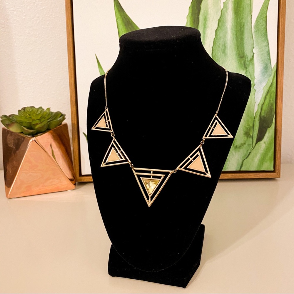 ✨Gold Geometric Necklace with Triangles✨